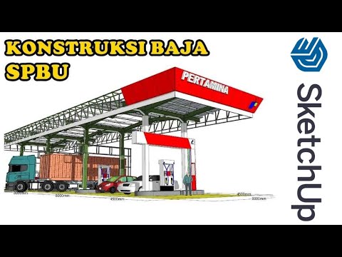 Gas Station Modeled in sketchup Tutorial