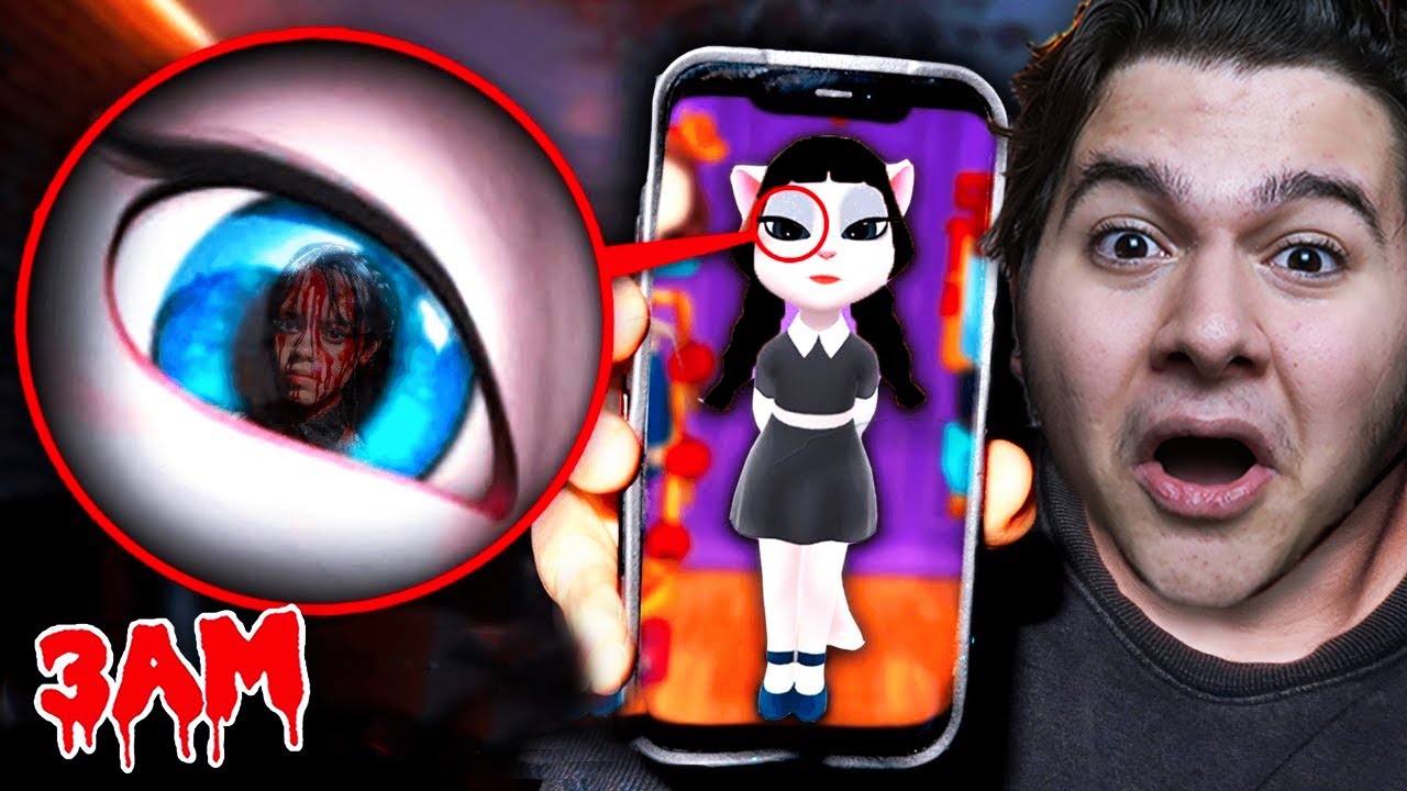 GECE 3'te MY TALKİNG ANGELA'YI WEDNESDAY ADDAMS'A DÖNÜŞTÜRMEYİN !! (WEDNESDAY VS ANGELA)