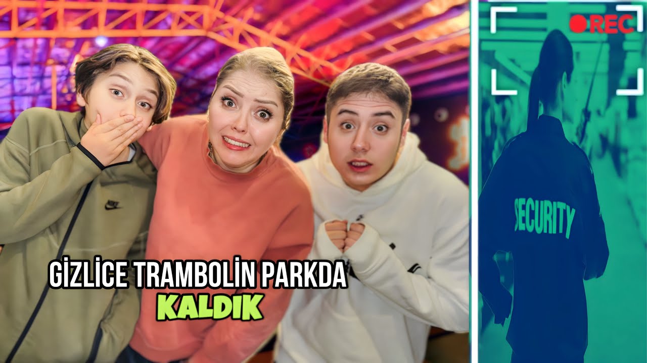 GECE GİZLİCE TRAMBOLİN PARKTA KALMAK ?! YAKALANDIK