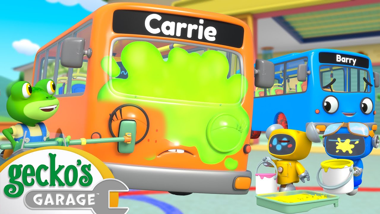 Gecko Paints the Bus! | Gecko's Garage | Trucks For Children | Cartoons For Kids