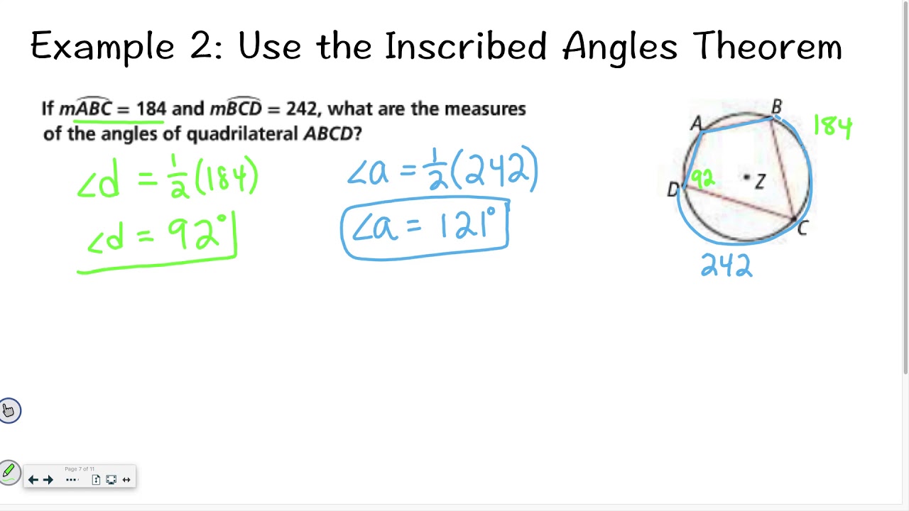 Geometry 10-4: Inscribed Angles