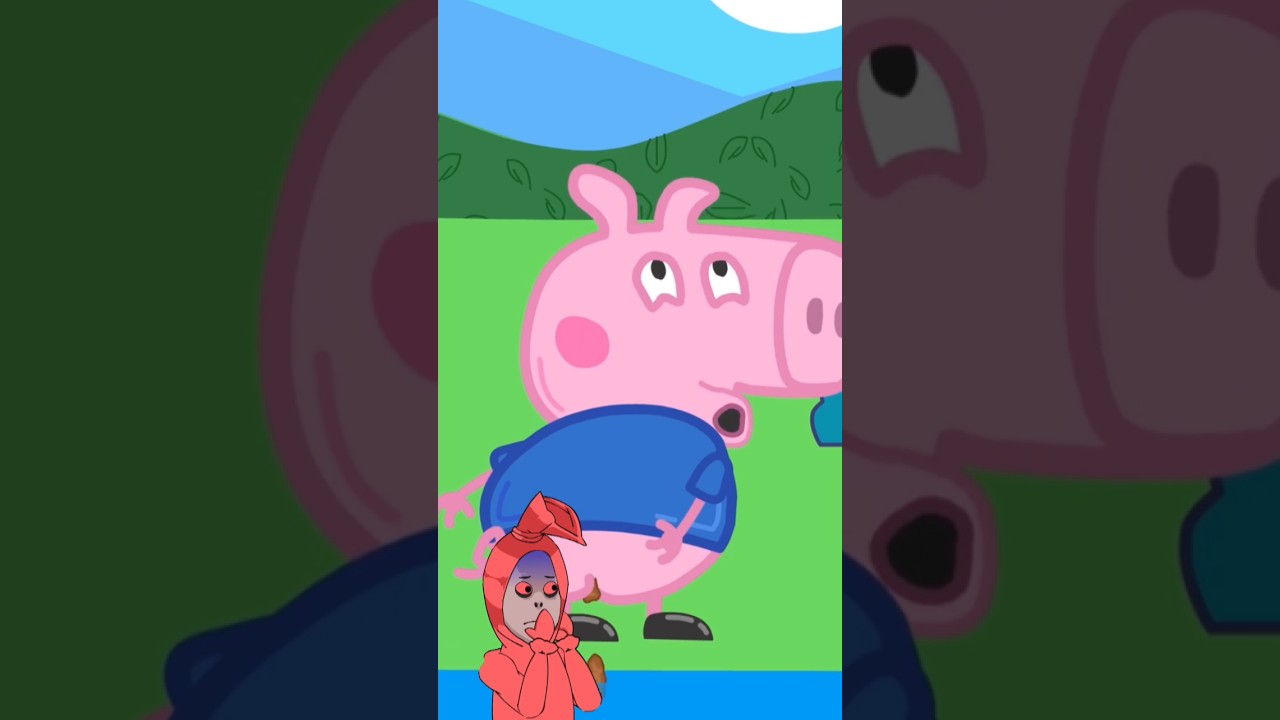 George Pig poop in the river 🤢🤢 #peppapig #cartoon #animation #peppa #funny #shorts #youtube #laugh