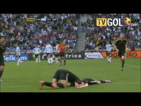 Germany vs Argentina 3rd July 2010 4-0 Highlights english commentator