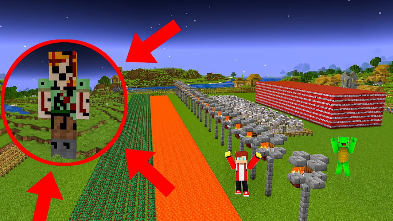 GIANT ALEX Mikey and JJ save the village in Minecraft!