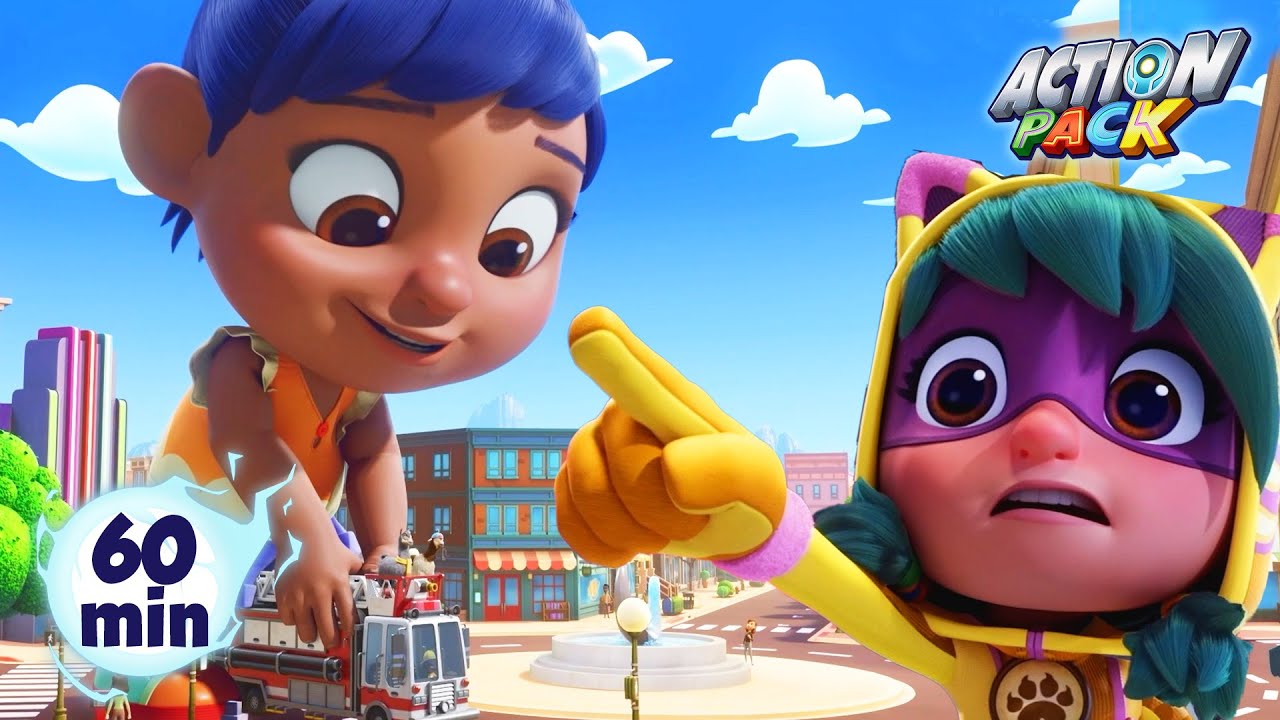 GIANT BABY SISTER ATTACK | Action Pack 🦸 | Action Cartoons For Kids