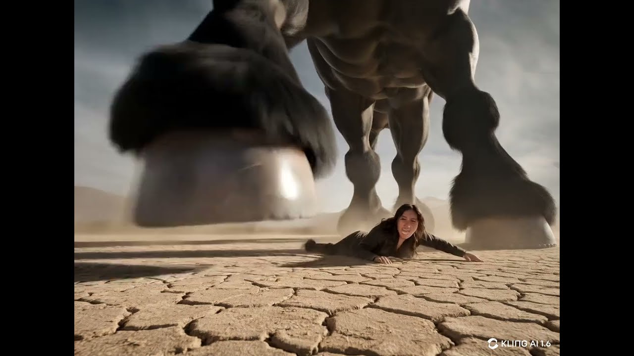 Giant Horse stomps and crushes a tiny girl