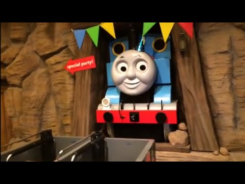 Giant Thomas n Friends Trains Percy, Gordon James Spencer Harvey Oliver at Thomas Land Ride