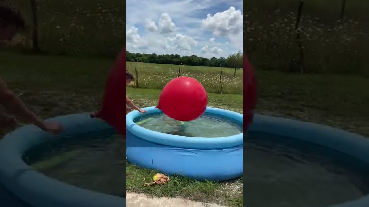 Giant water balloon filled with helium #Shorts