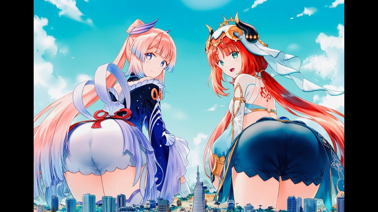 giantess  nilou x sangonomiya kokomi