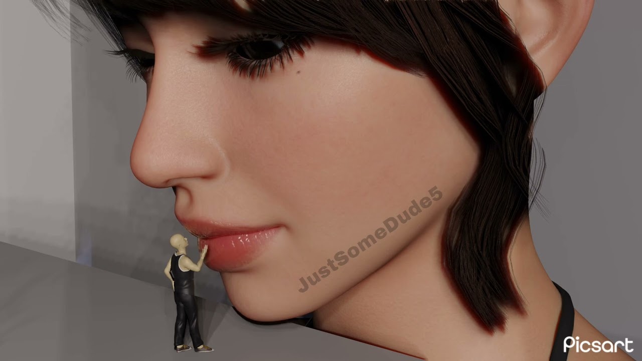 Giantess and Tiny Man: A Playful Interaction