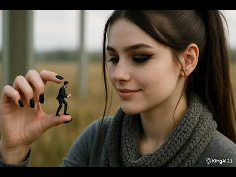 Giantess Girl eats a tiny shrunken person (New AI Version 2.1)