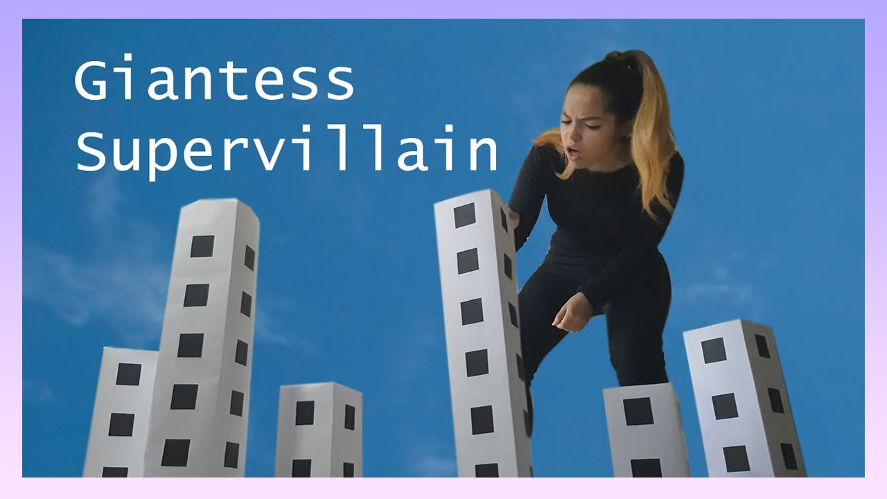 Giantess Supervillain Carmen shrinks people then destroys a city [女巨人]