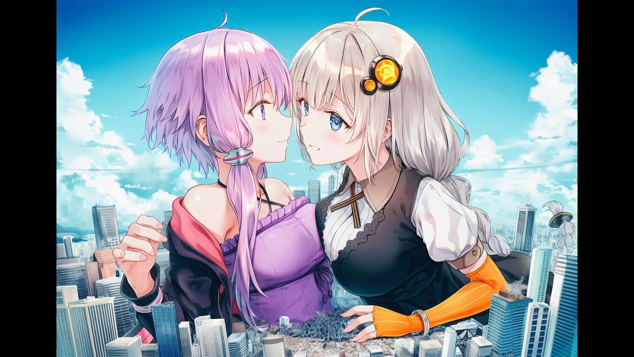 giantess yuzuki yukari  x kizuna akari