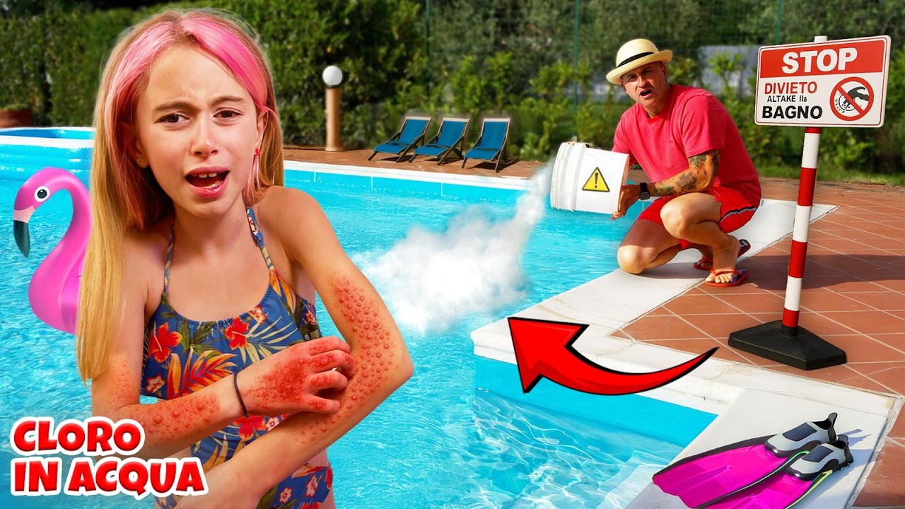 GIORGIA FA IL PRIMO BAGNO DELL'ANNO IN PISCINA MA L'ACQUA È CONTAMINATA E LE BRUCIA LA PELLE!