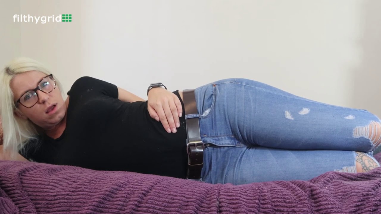 Girl Bloated Farting On Couch