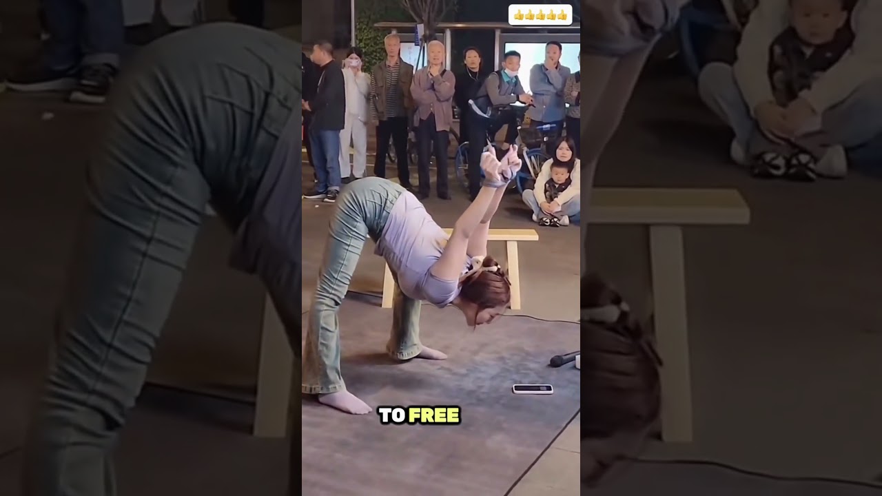 Girl escaped from rope by a trick #girl #girls