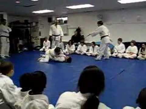 Girl Pins boy in judo match