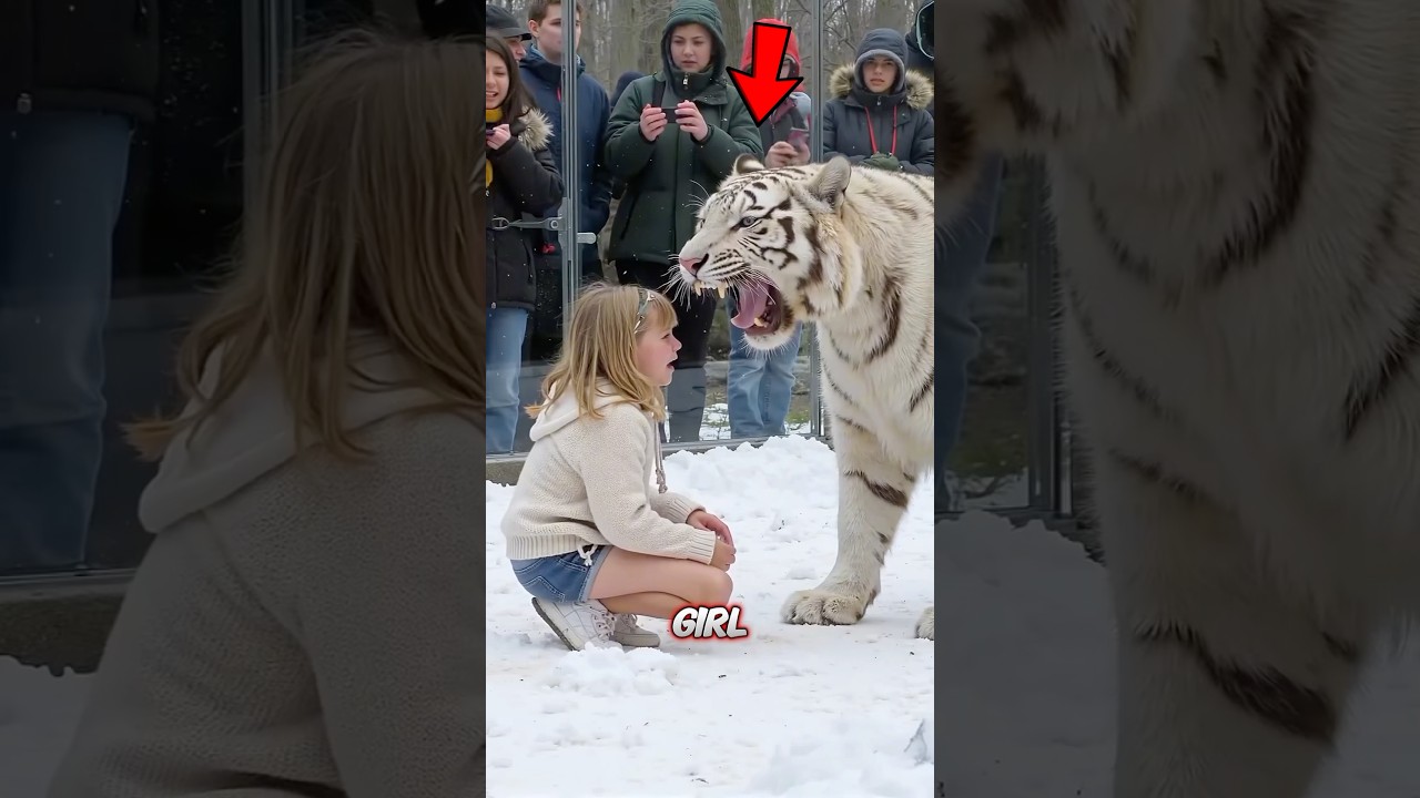 Girl Scared After Falling Into Tigers' Den!