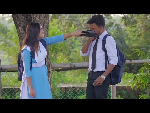 Girl slaps boy with her sandal