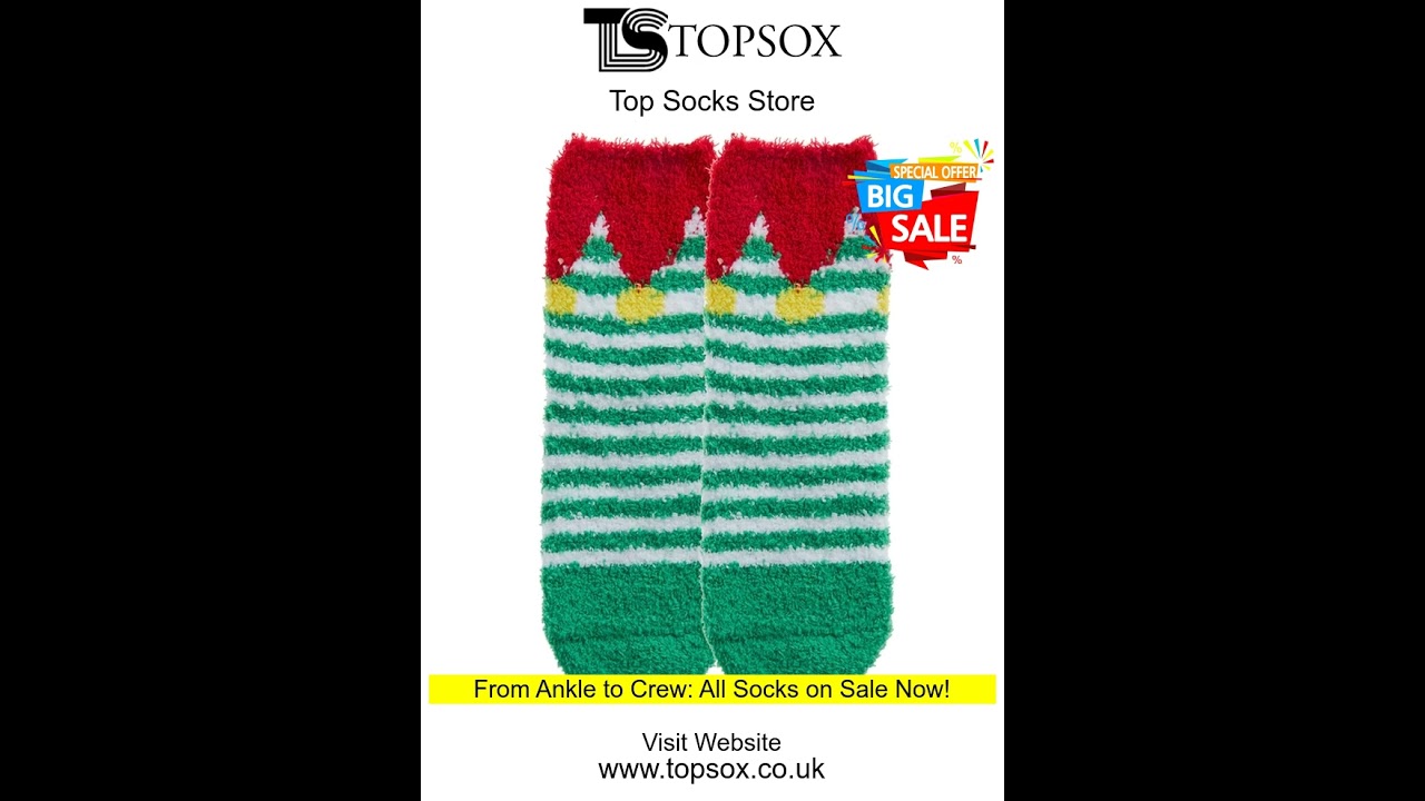 Girls Boys Unisex Christmas Novelty Fluffy Bed Winter Socks with Grippers - BY Topsox.co.uk