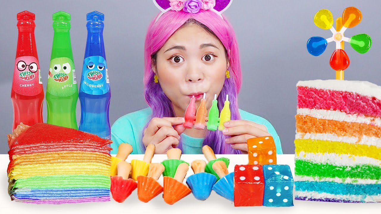 Gökkuşağı Tatlısı Çikolatalı Şekerleme Mukbang DONA