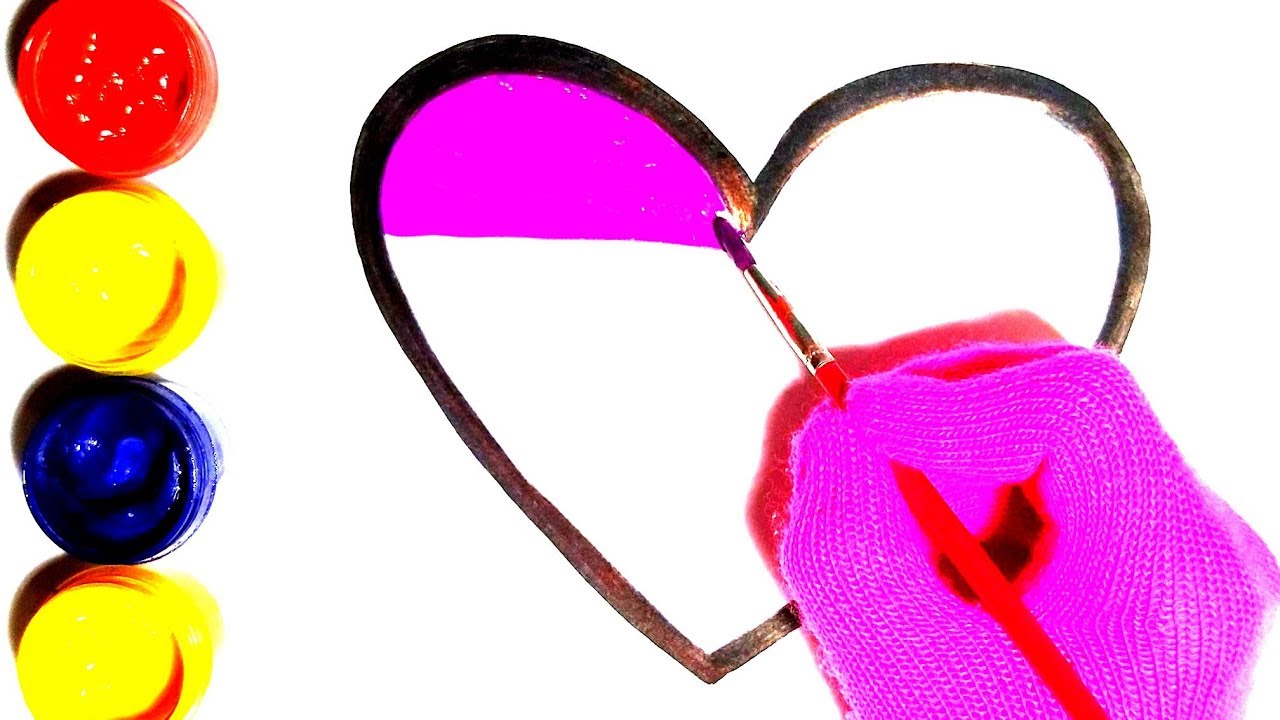 Glitter Toy Hearts coloring and drawing How To Draw, Paint & Color for kids children| Children's Art
