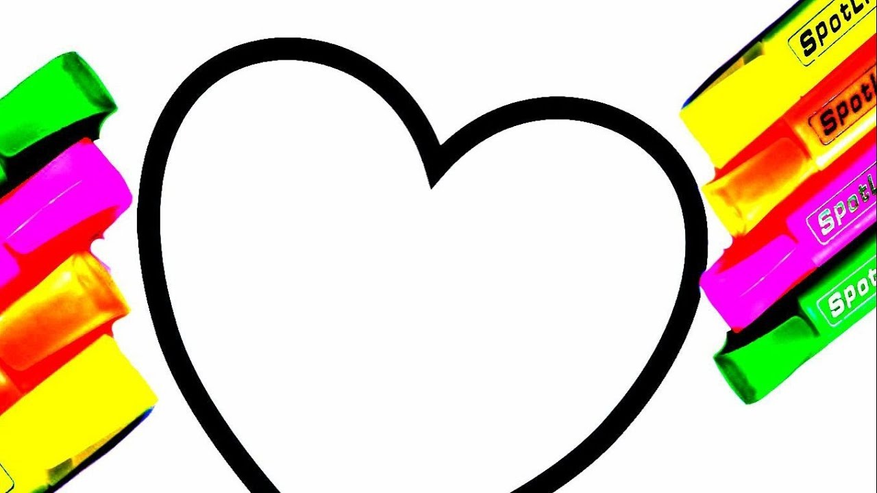 Glitter Toy Hearts coloring and drawing How To Draw, Paint & Color for kids children| Children's Art