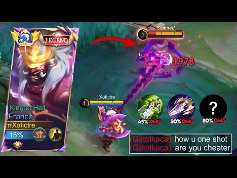 GLOBAL FRANCO BEST BUILD & EMBLEM FOR EXP LANE ( must try ) FRANCO FULL DAMAGE BUILD GAMEPLAY ~ MLBB