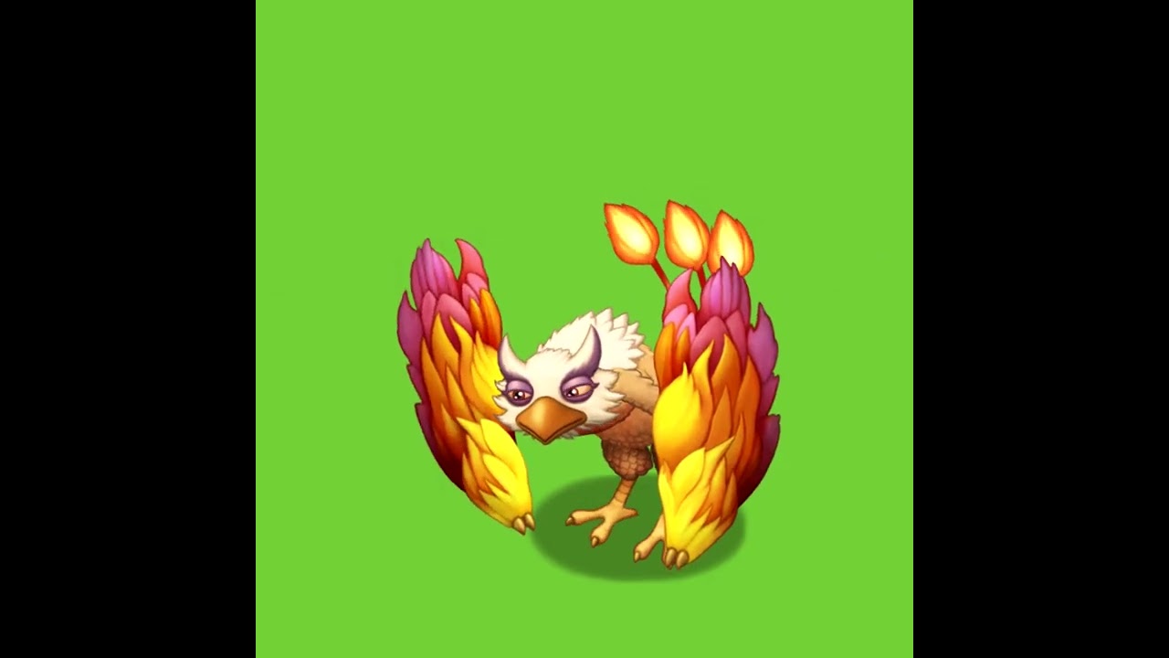 Glowl Green Screen [idle_amber_island] | My Singing Monsters