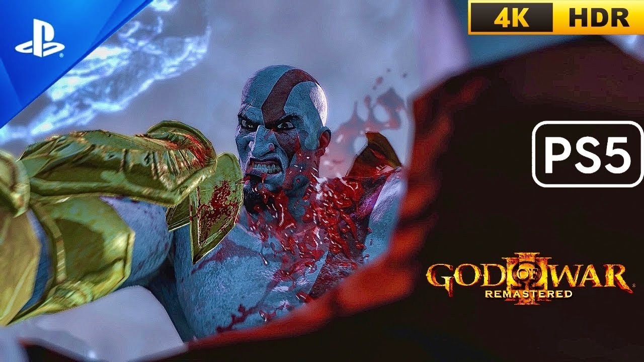 God Of War 3 Remastered - Kratos kills Poseidon (PS5 60FPS 4K HDR)