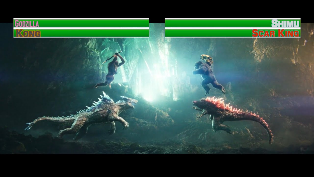 Godzilla x Kong vs Scar King x Shimu...with healthbars