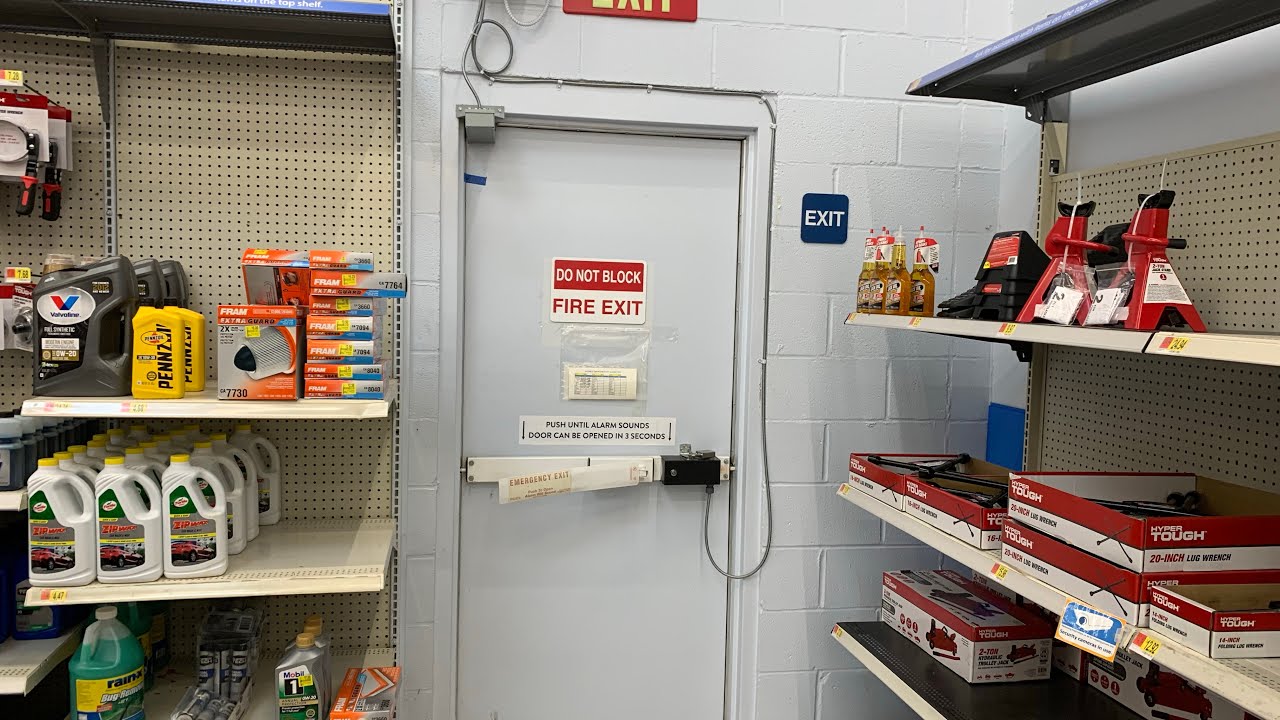 Going Out The Emergency Exit In Walmart (HEADPHONE VOLUME WARNING!!!)