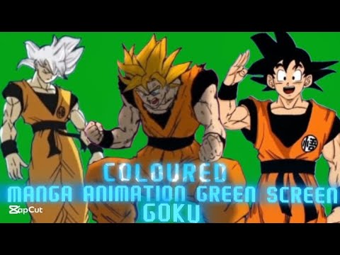 Goku manga animation greenscreen coloured