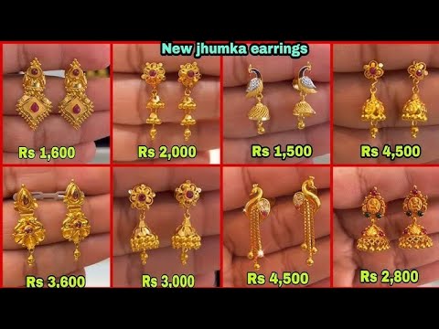 gold earrings design new 2024 || gold earrings designs for daily wear || gold jumkas designs