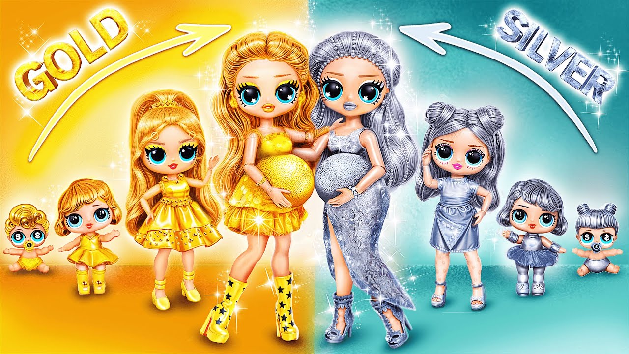 Gold vs Silver LOL Sisters Growing Up! LOL OMG DIYs