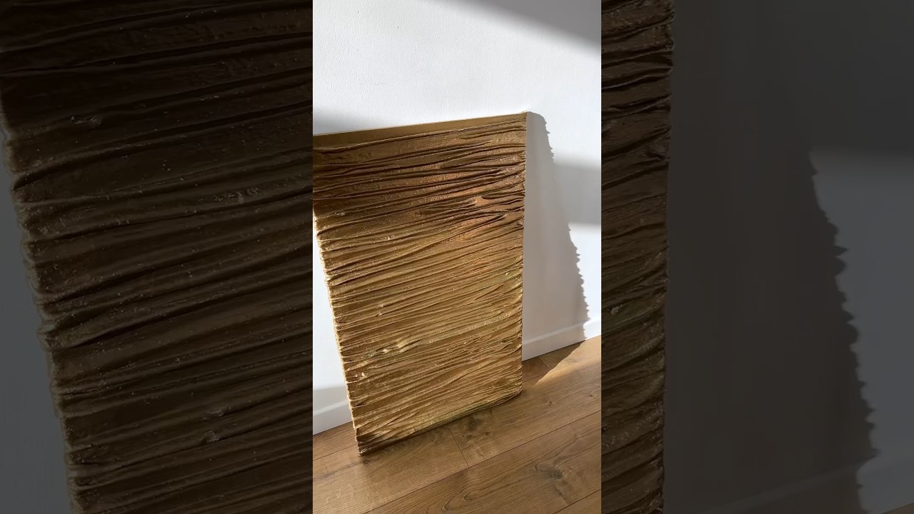 Golden textured art on plywood #texturedart