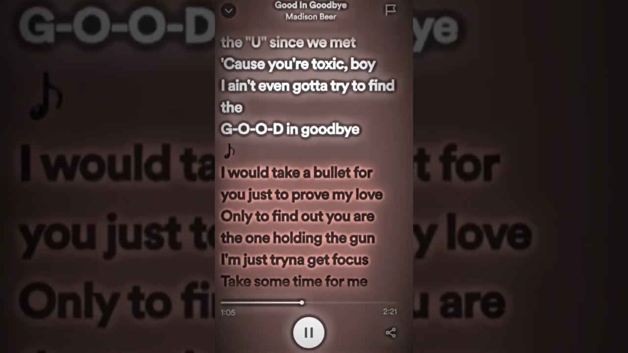 Good In Goodbye - Madison Beer #lyrics #spotify #fyp #tiktoksong #trending #madisonbeer #subscribe ♡