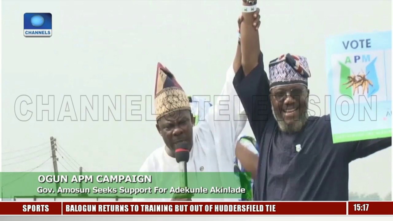 Gov. Amosun Seeks Support For Adekunle Akinlade