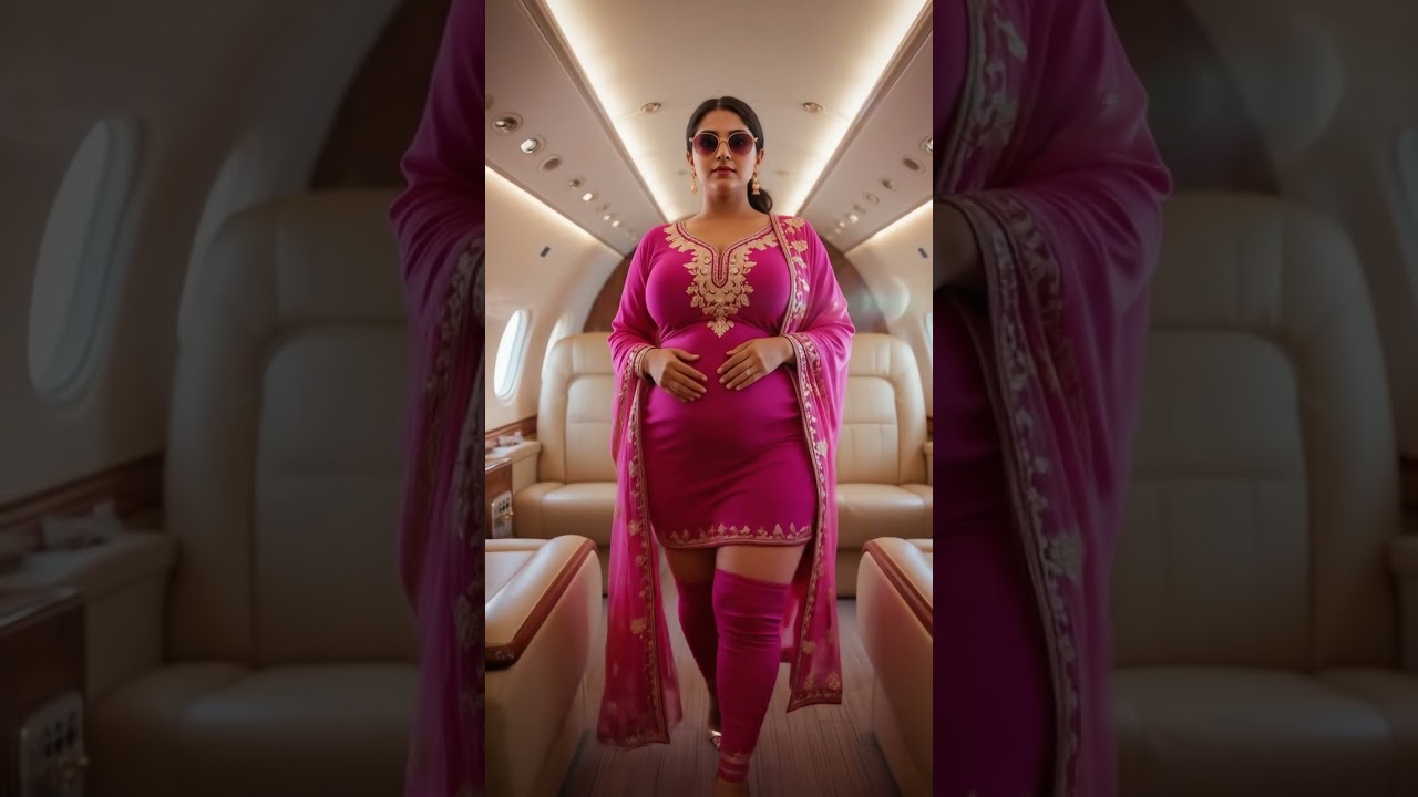 Graceful Ascent: Elegant Lady on a Private Jet