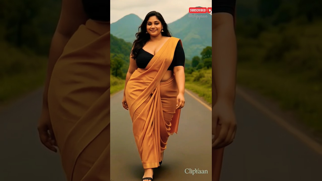 Graceful #Saree Walk | Confident #Curvy Woman | Indian Beauty Inspires #Bodypositivity | #shorts