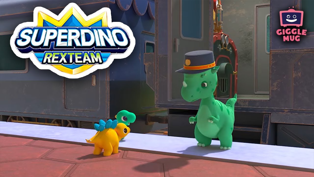 Grandpa Tommy's Steam Locomotive | Super Dino (14-Minute Cartoon for Kids!)