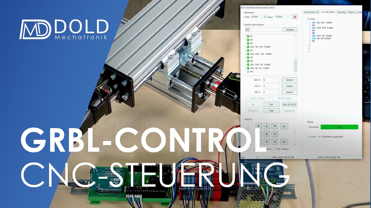 Grbl-Control CNC-Steuerung: G-Code, Jogging-Funktionen, Relais-Ansteuerung