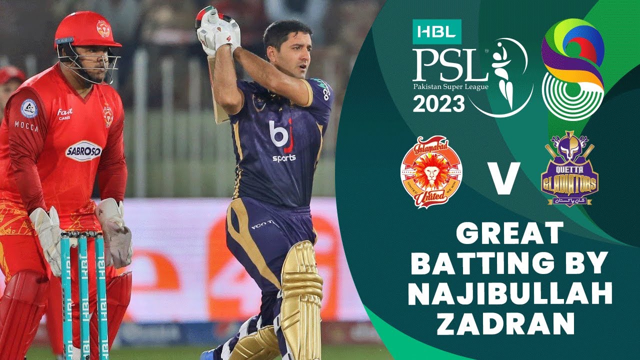 Great Batting By Najibullah Zadran | Islamabad  vs Quetta | Match 21 | HBL PSL 8 | MI2T