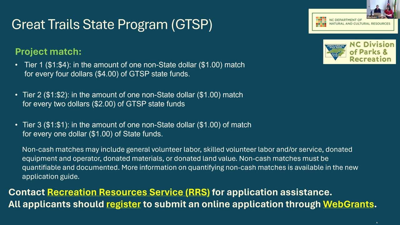 Great Trails State Program (GTSP) Webinar