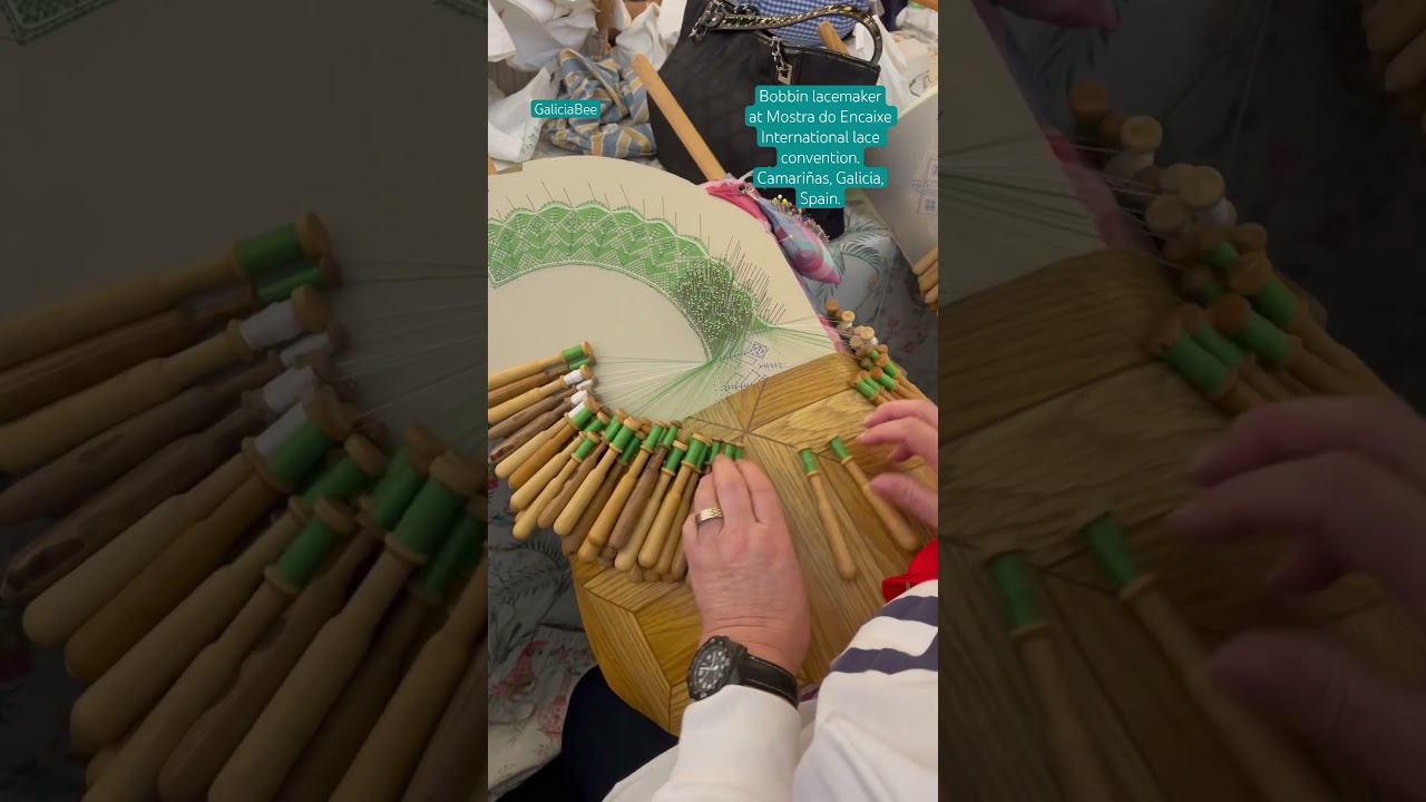 Green bobbin lace! Love this design! #bobbinlace #art #fiberart #lace #lacemaking