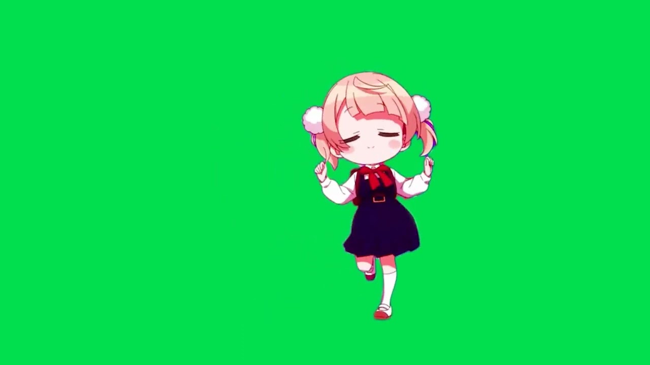 Green Screen Anime Girl Ui Shigure Loli Dance
