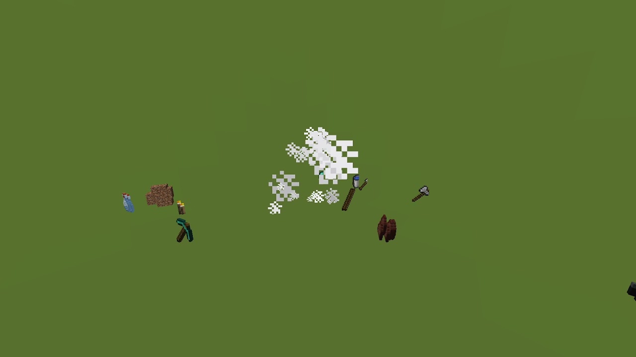 Green Screen Minecraft death with items
