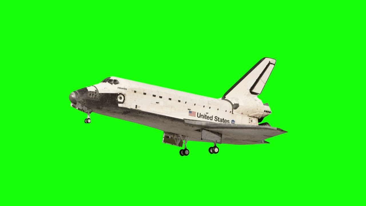 Green Screen Space Shuttle USA  | Chroma Key Graphics For Videos No Copyright (Free To Use)