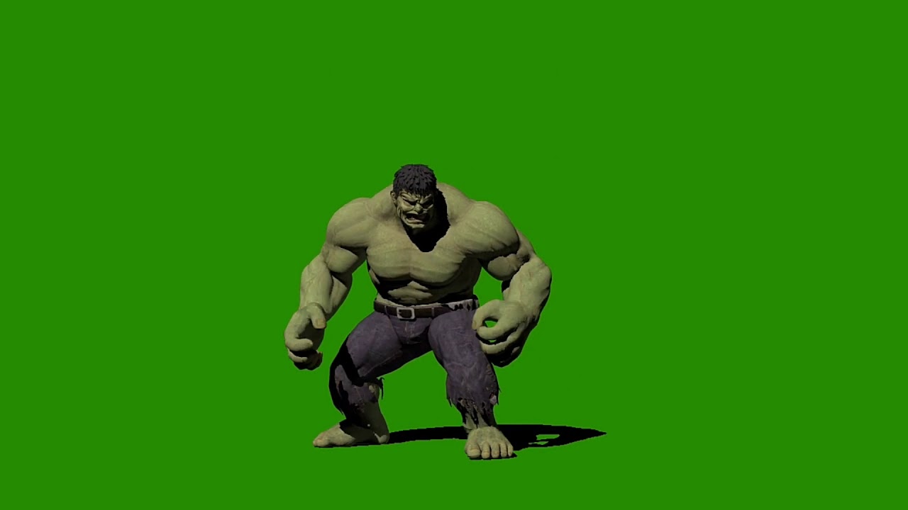 Green screen video of hulk