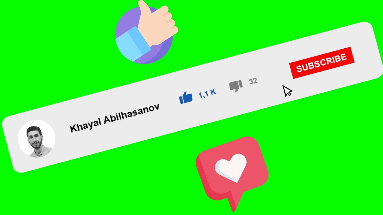 Green screen Youtube ABONE OL butonu (Güle güle kullan ☺️)